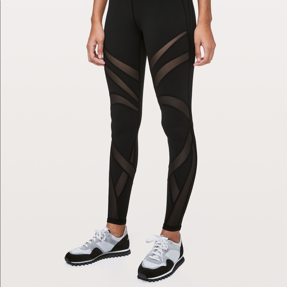 Lululemon Wunder Under High-Rise Tight ‘Mesh 28’ - Black - Size 4